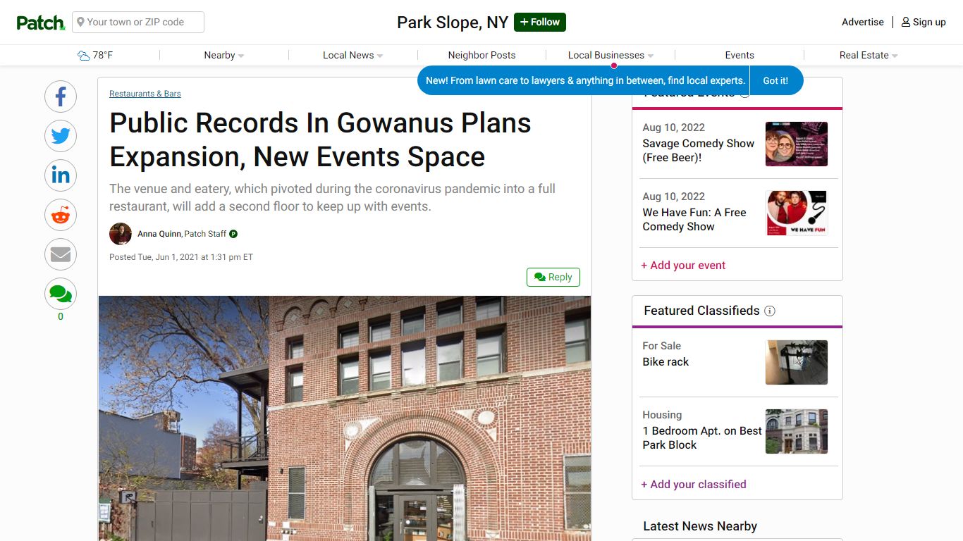 Public Records In Gowanus Plans Expansion, New Events ...